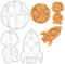 lot de 3 emporte-pièces à thème spatial (motifs: astronaute, fusée et terre), 3 pièces