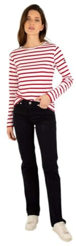 Armor Lux Damen Crozon T-Shirt, Mehrfarbig (Blanc/Braise 320), XXXX-Large (Herstellergröße: 7)