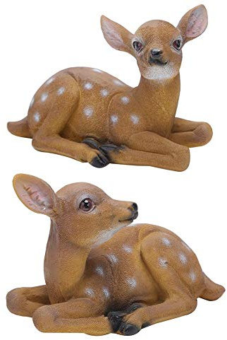 Garten-Statue, Statue, Dekoration, Harz, Hirsch, Statue, Skulptur, Ornamente, Tier, Gartenstatue, Paar, Hirsch, Modelle Sika, Reh, Ornament für Garten, Park und Rasen (2 Stück)