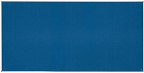 Nobo Filz-Notiztafel, 120 x 240 cm, Aluminiumrahmen, Traditionelle Eckmontage, Blau, Essence-Serie, 1915439