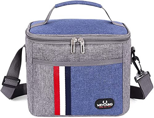 MCXKJ 8L Kühltasche Klein, Mittagessen Tasche Thermotasche Lunch Tasche Isoliertasche Picknicktasche mit Schulterriemen Thermotasche Auslaufsichere Faltbar für Camping, Arbeit, Schule,Blau
