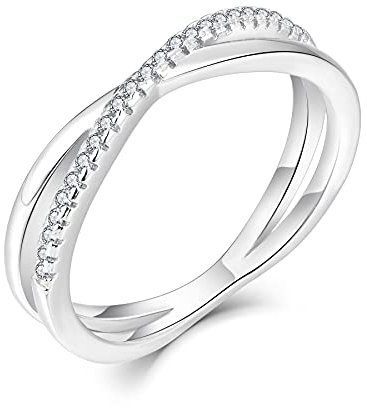 YL Ring Damen,Wickelring Verlobungsring Damen Unendlichkeit Ring Silber 925 Damen Zirkonia Ringe Silberringe Eheringe Antragsring für Frauen
