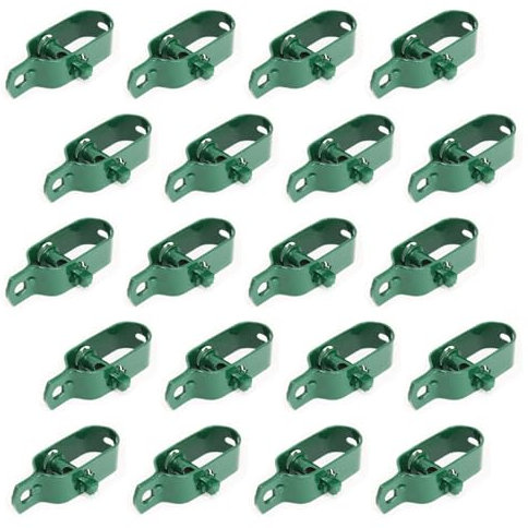 Linxor - Juego de 20 tensores N°2 de Acero galvanizado plastificado para Malla metálica o Similar - Verde
