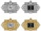 JewelryWe 4pcs Ringuhr Damen Fingeruhr Analog Quarz Retro Geschnitzt Blumen Strass Edelstahl Verstellbar Ring Uhr Fingerringuhr Uhrenring mit Rechteckig Zifferblatt Gold Silber