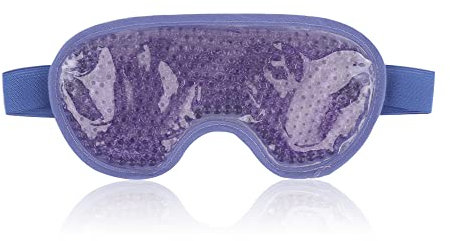 NEWGO Cooling Eye Mask for Puffy Eyes, Reusable Hot Cold Therapy Gel Cold Eye Mask for Migraine, Headache, Dark Circles, Dry, Swollen Eyes, Sinus Pain-Violet Blue