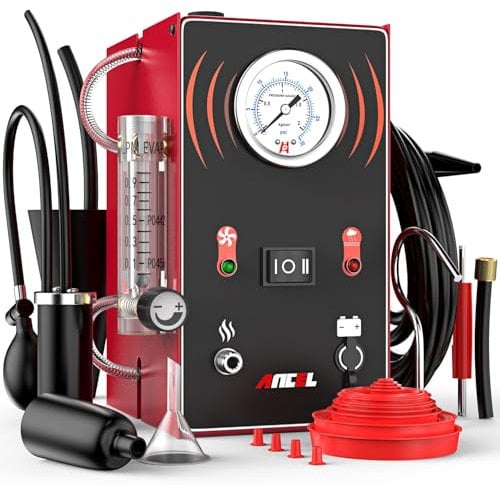 ANCEL S300 Détecteur de Fuite de Fumée de Carburant Système EVAP avec Jauge Niveau D'huile et Débitmètre d'air, Voiture 12V Testeur de Fuite de Tuyau Automobile avec 2 Modes de Tuyau Carburant Testeur