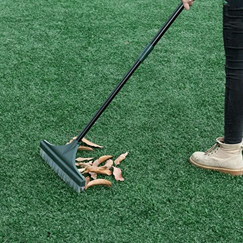Universal Telescopic Handle Artificial Grass Rake, Turf Rake, Artificial Lawn Brush, Grass Cleaner for Astro Turf, Rubber Floor Brush, Artificial Grass Brush Adjustable Handle & Soft Nylon Bristles