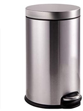 NOVSKI Mülleimer Pedal-Typ Edelstahl Farbe Mülleimer Zuhause Wohnzimmer Schlafzimmer Mülleimer Unabhängiger Innenfass Mülleimer-12L