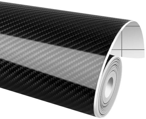 Foneso 6D Carbon Folie, Selbstklebend Autofolie aus Vinyl, Auto Schutz Carbon Folie (Schwarz, 150 * 30cm)