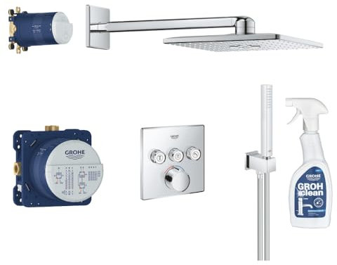 GROHE Ensemble douche encastrable SmartControl avec nettoyant robinetterie GrohClean