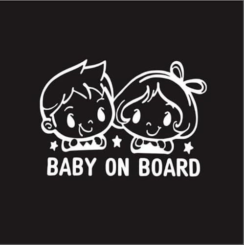 Baby on Board Aufkleber Vinyl für Auto, 1 Stück, Mädchen, Jungen, Unisex, kleine Prinzessin, Zwillinge, Jungen und Mädchen, Kinder (Junge & Mädchen)
