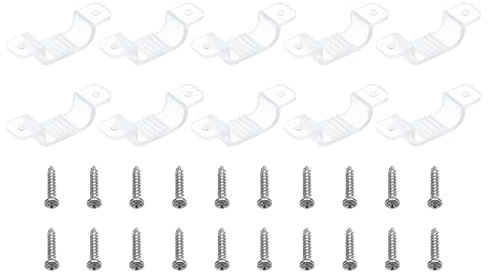 PATIKIL Clips De Fixation Pour Bande Lumineuse Led Lot De 50 Supports De Montage Avec Vis Pour Câble Ruban brillant Néon Rgb De 15Mm-17Mm Translucides