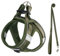 UVTQSSP Hundegeschirr Kleine Hunde mit Leine Gepolstert, Welpengeschirr, Dog Harness Hunde Geschirr Klein, Olivgrün XXS