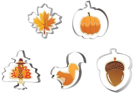 Emporte-Pièces Automne Moule Biscuit Automne Moule à Biscuits Thanksgiving Coupe Biscuits Thanksgiving Cookie Cutter Patisserie Decoupoir Coupe-pâtes Forme de Dinde, Citrouille, Feuille D'érable