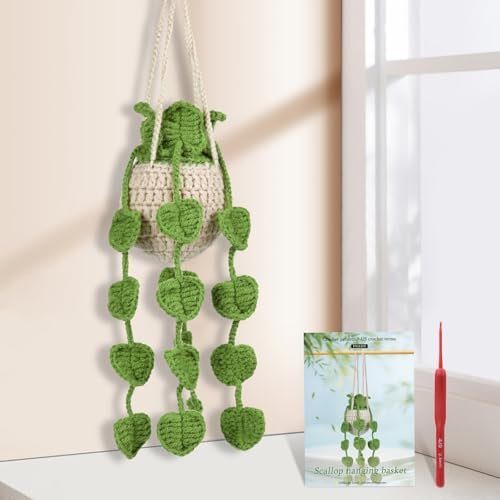 Doxiru Crochet Kit for Beginners, Hanging Potted Plants Crochet Starter Kit, with Easy to Follow Tutorials Complete Crochet Kits for DIY Supplies