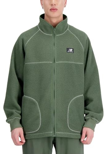 New Balance Herren-Sweatshirt Athletics Polar FLECCE FZ Green, L, grün, L