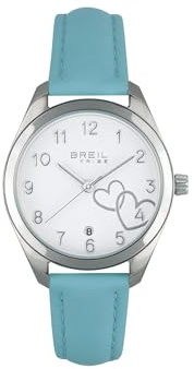 Breil Uhr Damen, Armband aus Leder, Gehäusedurchmesser 30 cm | Sammlung TIME OF LOVE, Uhrwerk Quartz Analog, Wasserbeständig bis 50 Meter, Schmuck als Geschenkidee Damen