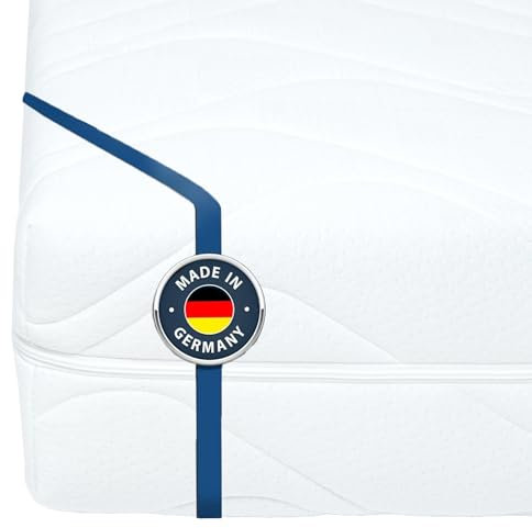 BMM Matratze 90x200 cm Blue Vision Komfortschaummatratze Härtegrad H4 / Blauer Engel Zertifiziert (baugleich BeCo Pure Strong) / ergonomische 7 Zonen Matratze Höhe 19 cm/Made in Germany