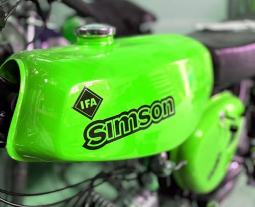 Transparente Simson S50B Aufkleber IFA Electronic Tank Seitendeckel Dunkel Premium