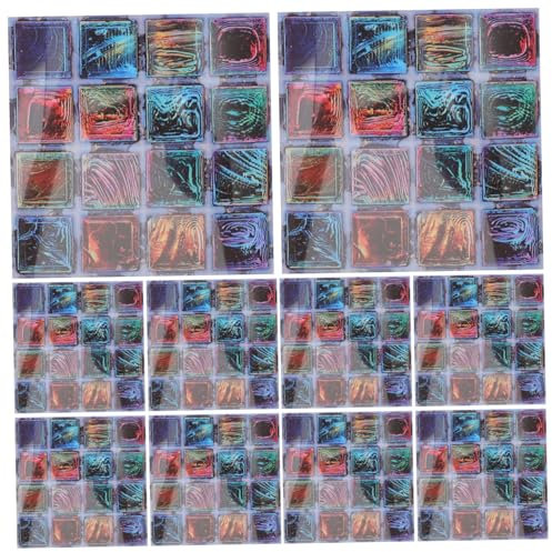 HOMSFOU Wandbilder 10st Mosaik Wandaufkleber Tapete Abziehen Und Aufkleben Fliesenaufkleber Quadratische Mosaikfliesen Poolfliese Fliesen Diy Dekor Wandfliesen Ziegel Haushalt Pvc 3d