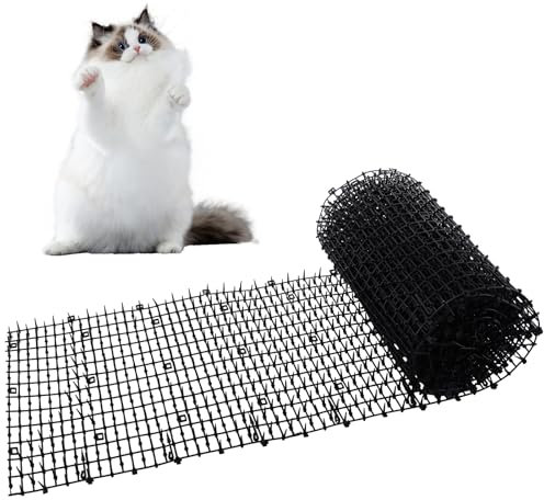 GBACHOOSE 400×30cm Anti Cat Mat, Plastic Cat Scat Mat with Spikes, Black Cat Repellent Mats Pet Deterrent Mats for Home, Outdoor, Garden, Fence