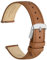 WOCCI 18mm Grace Uhrenarmband für Damen, Top Grain Leder, Schnellverschluss, Silberner Schnalle (Braun)
