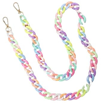 IOURVYA Handy-Kette Perlen, Universal Handykette, Handyband zum Umhängen mit 1 Einsätzen, Bunte Perlen Handy-Anhänger Halsband Kompatibel mit den Meisten Smartphones (Bunt)