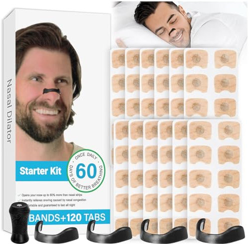 Audasi Magnetische Nasenpflaster, 120 Stück Anti Schnarch Nasenstreifen Magnetischer Nasenstrips Nose Strips Magnet Breathing Nasenklammer Atmen Nasal Strips für Besser Schlafen und Atmen Bottles