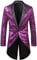 Steampunk Herren Pailletten Blazer Jacke - Frack Herren Glitzer Anzugjacke Sakko Mantel Vintage Smoking Mittelalter Gehrock Party Faschingskostüme Karneval Halloween Kostüm