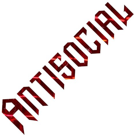 ANTISOCIAL Autoaufkleber, Tuningsticker, Aufkleber für Heckscheibe, Frontscheibe, Seitenaufkleber, Kfz, Bus, Auto, Wohnmobil, Motorsport (Hologramm Mosaik Rot, 30cm x 7,5cm)