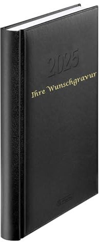 Herlitz Buchkalender 2025 mit Gravur/Chefkalender / A5 / Farbe: schwarz