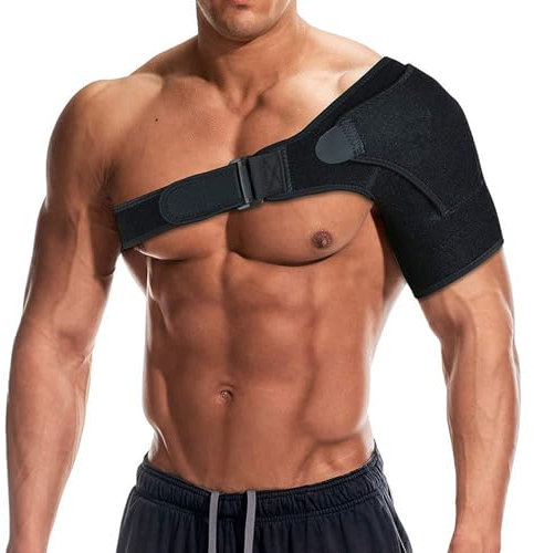 Verstellbare Schulterbandage mit Druckpolster für Männer und Frauen, Schulterbandage für rechte, linke Schulter, Schulterstabilitätsstütze, Neopren-Schulter-Kompressionsbandage für Bursitis,