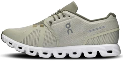 On Men's Cloud 5 Sneakers, Chalk/Grove, 10.5 Medium US