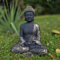 FABRIQ Buddha Figur aus Stein, für draußen, Buddha Feng Shui, Buddha deko, Zen Garten – Gold-Schwarz, 30 cm, Wetterfest, Dekoration für Haus und Garten (Gold)