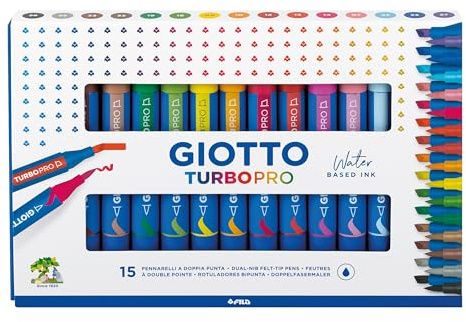 Giotto AstuccioTurbo Pro 15 Pz Pennarello Doppia Punta