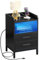 YITAHOME Table de Chevet avec Station de Charge - Noir - avec LED et Prise - Table de Chevet avec 2 tiroirs et 1 Compartiment - Table d'appoint - Table de Chevet pour Salon, Chambre à Coucher