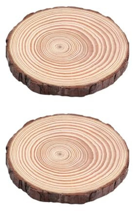 2 Stücke Holzscheiben,Baumscheiben 30 cm Deko, Runde Naturholz Baumscheiben, Baumscheiben Tischdeko, Unvollendete Holzkreise, Holzscheiben Deko, für Hochzeit, DIY, Weihnachten Dekoration, Basteln (28-
