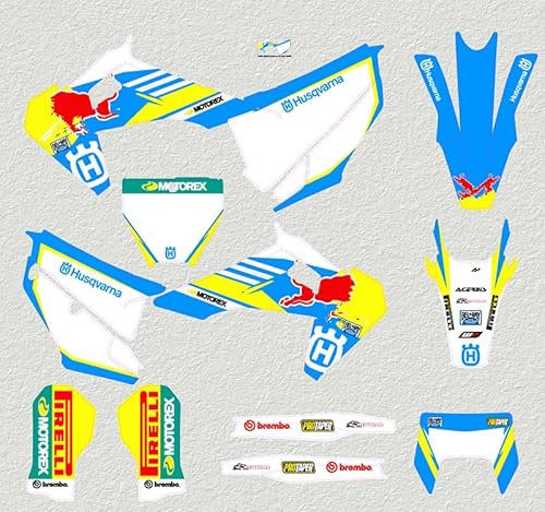 MXP Grafikkit Aufkleber kompatibel mit Husqvarna 150 200 250 300 350 450 FE TE 2020 2021 2022 2023 und FC TC FS TX FX 2019 2020 2021 2022