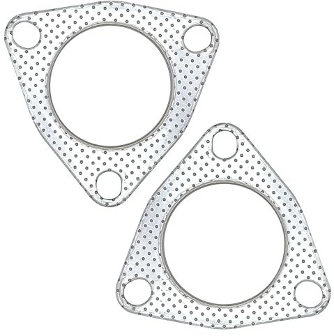 YGQ 2 juntas de escape de 2,5 pulgadas, 3 tornillos, 63,2 mm, brida silenciadora, colector de alta temperatura, con anillo de fuego, repuesto