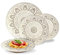 Avilia – Juego de platos modernos de 18 piezas de porcelana con decoración de mandala gris tórtola, servicio elegante para 6 personas