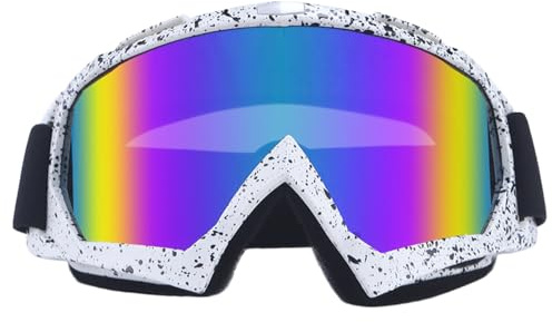 MLPKOI Occhiali Sci Uomo&Donna, Maschera da Sci Donna, Occhiali da MotocrossMaschere Snowboard Protezione Anti-Nebbia, Maschera Sci Casco Compatibile,per Attività All'Aperto, Motociclismo, Sci, Unisex