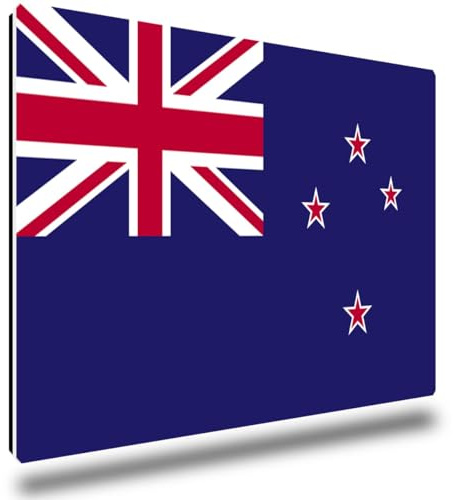 TRIOSK Kühlschrankmagnete Länderflaggen Magnet Flagge Neuseeland Länder Reise Souvenir Geschenk für Reiselustige Frauen Männer Weltenbummler Kühlschrank stark eckig groß 85x55 mm