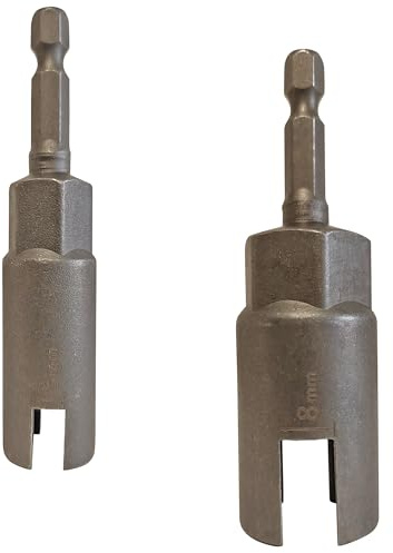 1/4-Zoll Sechskant-Antrieb Nuss 5 und 8 mm Schlitz Cr-V Schlagnuss 80 mm lange Inbusschlüsselnuss für Elektrowerkzeuge Zur Befestigung Schraubhaken, Tassenaufhänger M3 bis M8.5, und Flügelmuttern