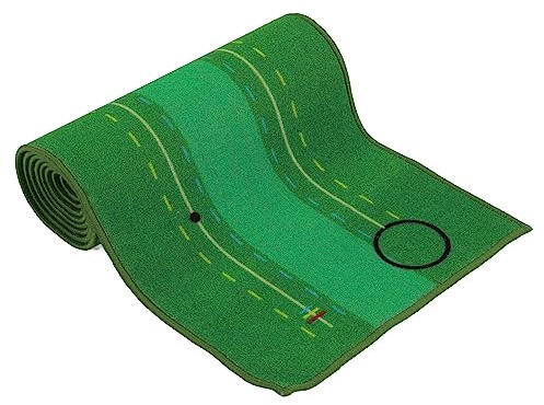 Schlagmatte 300x50cm | Synthetisches Rasengras für Schwungtraining/Fahrübungen | Übungsmatte mit sicherem Halt und oberer Nylonoberfläche | Tragbare Verwendung im Innen- und