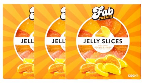 Jelly Slices Orange and Lemon Slices suitable for Vegetarians (3 Pack, Orange and Lemon 110g)
