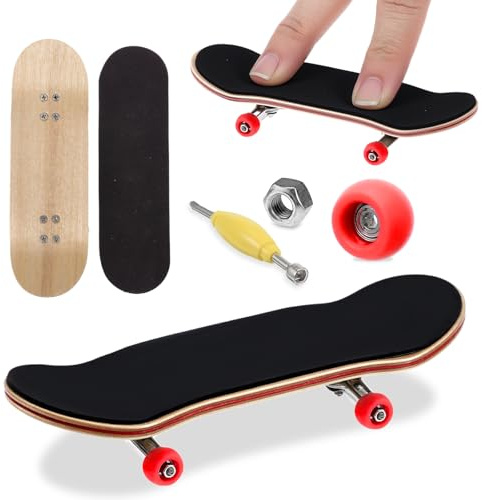 CIATBYYJ Mini Finger Skateboard,Kreatives Fingerboard,Professionelle Fingerskateboard,Ahornholz Finger Spielzeug,für Skateboarding-Enthusiasten, Geburtstagsgeschenke,Mini-Spiele (Rot)
