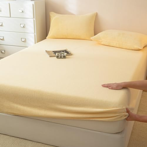 JIANINGHOME Flanell Spannbettlaken 120x200,Winter Samt Warm Kuschel Boxspringbett Frottee Bettlaken