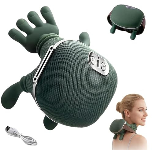 Nackenmassagegerät mit Wärme, lindert Schulter- und Nackenschmerzen | kabellos, Soft-Silikon, 4D-Shiatsu-Massage, 3 Intensitätsstufen, 10 Min. Auto-Abschaltung, Geschenk für Frauen und Männer