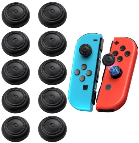 Set di 10 tappi per Joystick in silicone antiscivolo, protezioni per controller di console portatile, migliorano la presa e il comfort di gioco, compatibili con Switch Joy-Con
