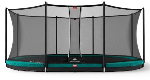 BERG Grand Favorit InGround Trampolin oval 520 cm Grün | inkl. Sicherheitsnetz Comfort | Airflow für 50% mehr Sprungkraft | UV-beständiger Schutzrand | Robuster Stahlrahmen